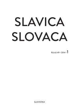 No. 1 - Slavistický ústav Jána Stanislava SAV