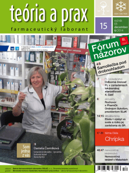 Časopis Teória a prax Farmaceutický laborant číslo 15/2014