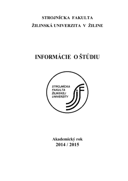 Brožúra Informácie o štúdiu - Strojnícka fakulta