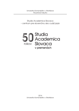 Textové PDF - Zborníky Studia Academica Slovaca - E