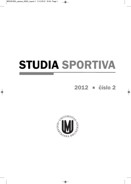 studia sportiva 2012/6 #2 - Fakulta sportovních studií