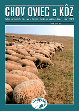 Číslo 01/2013 - Zväz chovateľov oviec a kôz na Slovensku