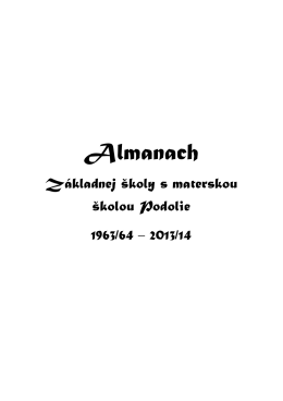 Almanach - Základná škola s materskou školou Podolie