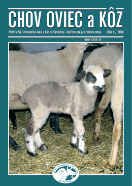 Číslo 01/2010 - Zväz chovateľov oviec a kôz na Slovensku