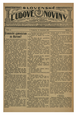 Slovenské ľudové noviny zo dňa 19.12.1913