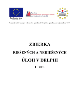 Zbierka riešených a neriešených úloh v Delphi I.diel