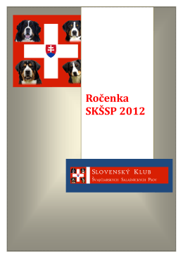 Ročenka SKŠSP 2012 - Slovenský Klub Švajčiarskych Salašníckych