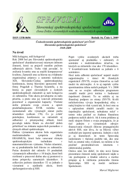 Spravodaj ročník 16 č. 1 - Slovenská spektroskopická spoločnosť