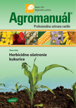 Téma čísla Herbicídne ošetrenie kukurice