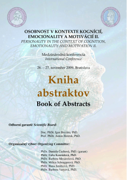 Kniha abstraktov - Intranet Katedry psychológie FiF UK
