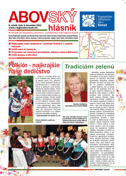Abovský hlásnik č. 4/2013 - Regionálne združenie obcí Hornád