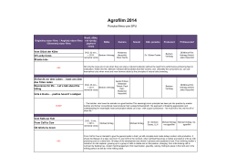Agrofilm 2014 - Slovenská poľnohospodárska univerzita v Nitre