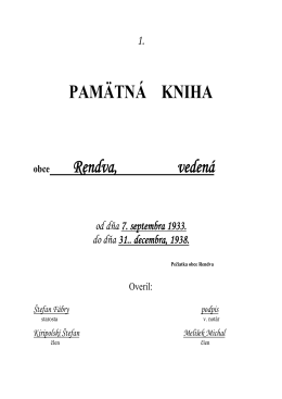 Pamätná kniha 1933-1938, doslovný prepis. (formát
