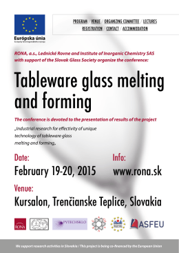 Tableware glass melting and forming
