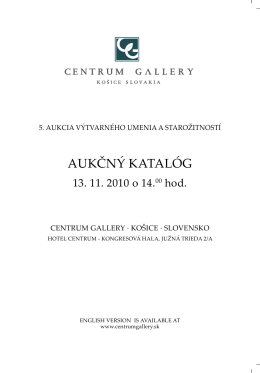 AUKČNÝ KATALÓG - centrumgallery.sk