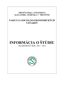 Fakulta sociálno-ekonomických vzťahov do brožúry