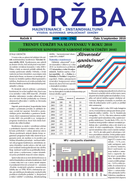 ÚDRŽBA č. 3/2010 - Slovenská spoločnosť údržby