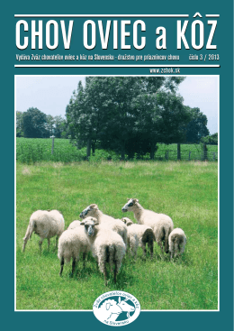 Číslo 03/2013 - Zväz chovateľov oviec a kôz na Slovensku