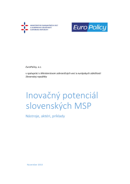 Inovačný potenciál slovenských MSP