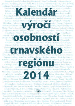 Kalendár výročí osobností trnavského regiónu 2014