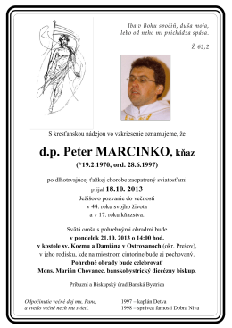 d.p. Peter MARCINKO, kňaz
