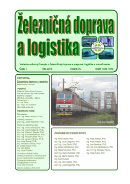 číslo 1/2013 - Fakulta prevádzky a ekonomiky dopravy a spojov