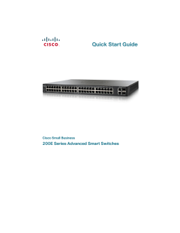 Cisco 200E Series Advanced Smart Switches Quick Start Guide