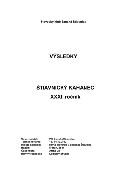 Výsledky Banská Štiavnica