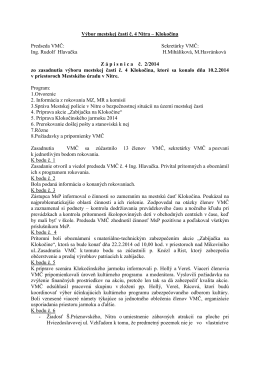 Zápisnica zo zasadnutia VMČ 4 zo dňa 10.2.2014