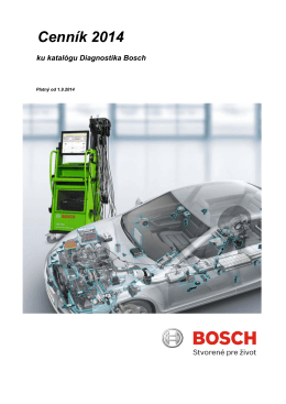 Cenník 2014 ku katalógu Diagnostika Bosch