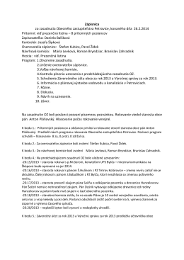 Zápisnica a uznesenie OZ z 26.2.2014