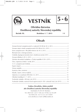 Vestník 5-6/2013 - Závodisko Bratislava