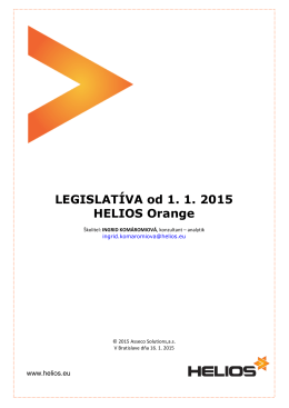 Prehľad legislatívnych zmien platných od 1. 1. 2015