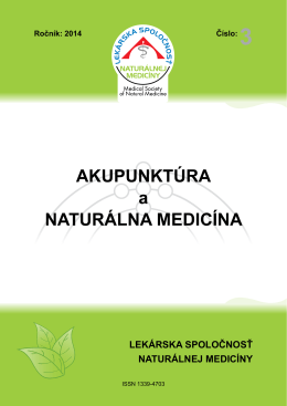Akupunktúra a naturálna medicína 3/2014
