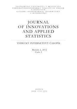 JOURNAL OF INNOVATIONS AND APPLIED STATISTICS