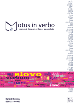 Prevziať časopis (PDF) - Motus in verbo