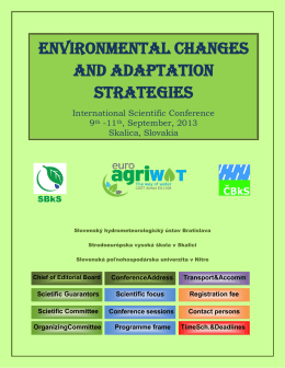 Environmental changes and adaptation strategies