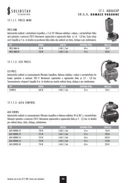 Čerpadlá - SOLIDSTAV