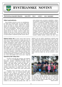 Bystrianske noviny č. 1/2013