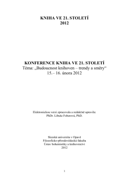 Sborník K21 2012 - Kniha ve 21. století (2014)