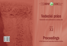 Rok 2010 - Výskumný ústav pôdoznalectva a ochrany pôdy