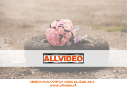 cenník svadobných video služieb 2015