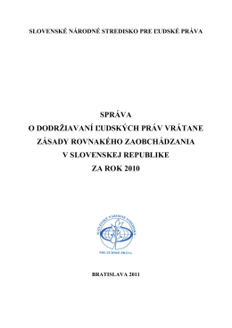 Návrh štruktúry správy za rok 2010