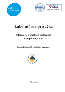 Laboratórna príručka - Cytopathos, spol. s ro