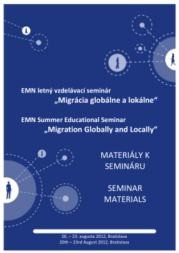 Materiály k vzdelávaciemu semináru Migrácia globálne a
