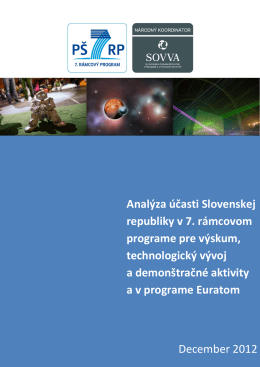 Analýza účasti Slovenskej republiky v 7. rámcovom programe