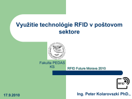Charakteristika technológie RFID