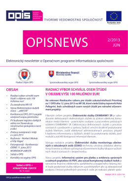 opisnews 2/2013 - INFORMATIZÁCIA