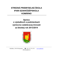 Správa o VVČ 2013/2014 - Stredná priemyselná škola KOMÁRNO