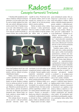 Farský časopis Radosť 3/2010